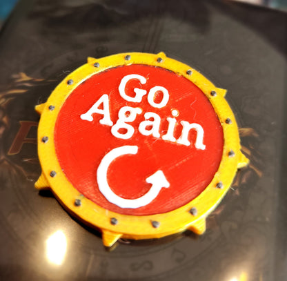 Go Again / Dominate Token für Flesh and Blood Sammelkartenspiel